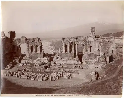 TAORMINA - 4 alte Photographien,Aufnahmen von historischen Stätten, Ed. Alinari