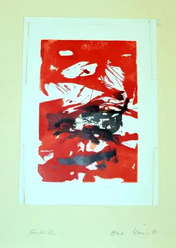 Farblithografie,rot,ZAO Wou-Ki (1921-2013)rückseitig bezeichnet 473/10(4)
