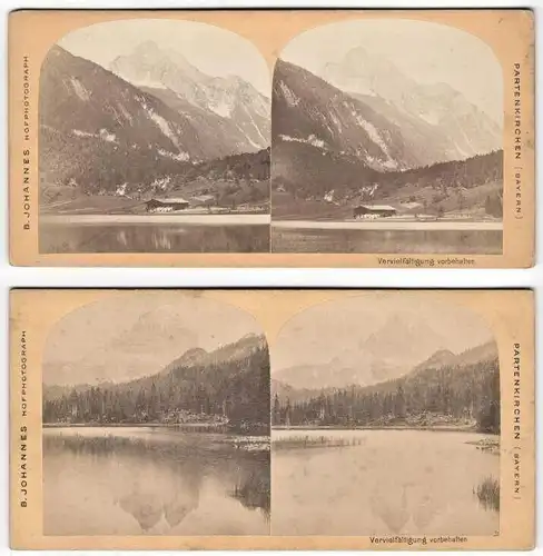 Vier sehr alte Original-Stereo-/3D-Photographien des Hofphotographen B. Johannes