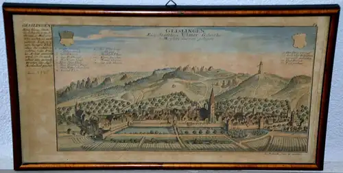 Geislingen,altkolorierter Kupferstich,Gabriel Bodenehr,1720
