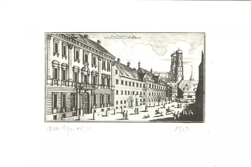 Zwei Original-Radierungen mit Motiven d. Stadt München von Otto Ferdinand Probst