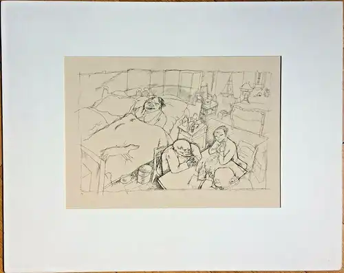 Lithographie „Interieur“ von George Grosz aus „Ecce Homo“ 1915