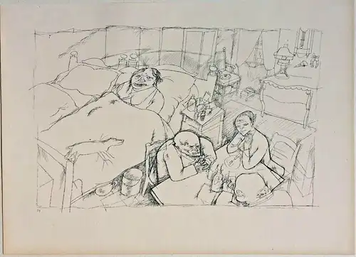 Lithographie „Interieur“ von George Grosz aus „Ecce Homo“ 1915