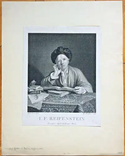 Kupferstich Bildnis Johann Friedrich Reifenstein von G. Morghen, L Guttenbrunn