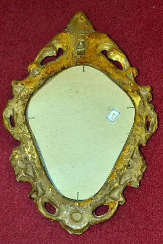 Ovaler Spiegel,Holz geschnitzt und Stuck, wohl Anfang 20.Jhdt,vergoldet