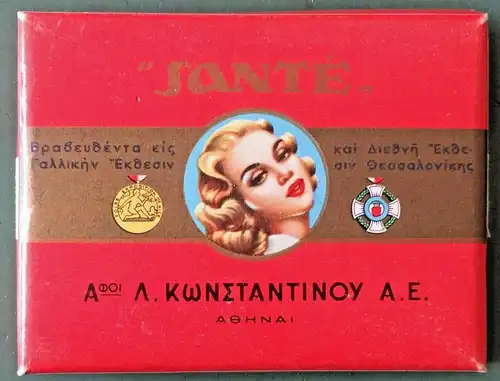 Alte Zigarettenschachtel aus Griechenland Marke „SANTE“