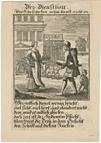 Kupferstich “Der Dienstbott” von Johann Christoph Weigel