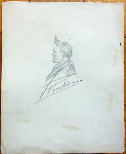 Bleistiftzeichnung Portrait „Ständer“, nicht signiert, Willy Spatz ?