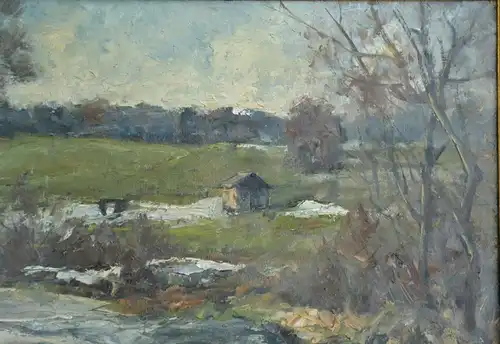 Gemälde, Öl auf Karton, Landschaft, Wolfgang HELLMAIER (1917)