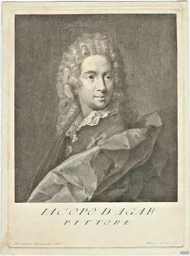 Kupferstich Portrait Jacques (Iacopo) d'Agar von R. Pozzi nach Gio Dom Ferretti
