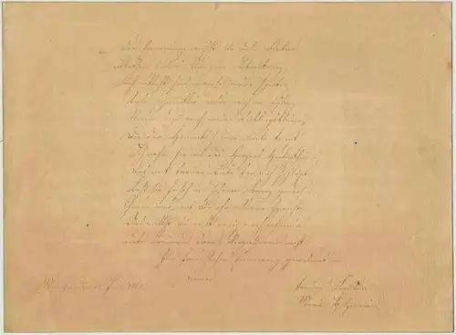 Neun sehr dekorative Handschriften auf Blättern, ca. 1859/1860