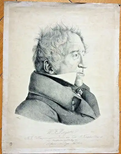 Lithographie Portrait Wilhelm Friedrich von Meyern monogrammiert M.v.L.