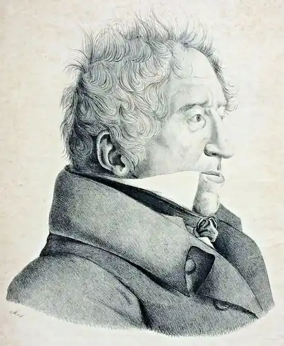 Lithographie Portrait Wilhelm Friedrich von Meyern monogrammiert M.v.L.