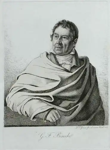 Radierung Portrait Georg Friedrich Benecke von Ludwig Grimm, 1823