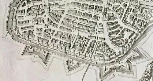 Kupferstich Stadtplan Nürnberg „Norenberga. Nürmberg" 1644 von Matthäus Merian