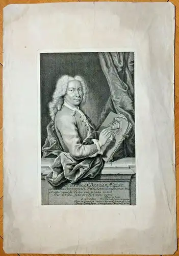 Kupferstich Portrait Christian Benjamin Müller von Georg Lichtensteger