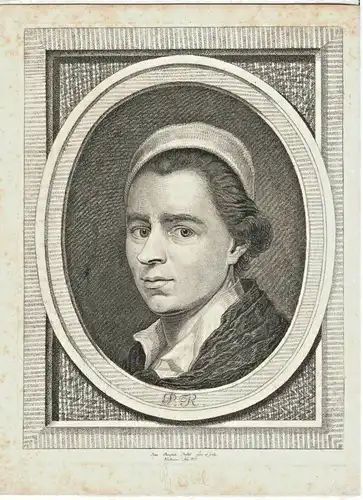 Kupferstich Selbstportrait von Johann Theophil Prestel 1777