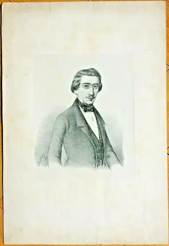 Lithographie Selbstbildnis Philipp Sporrer 1851
