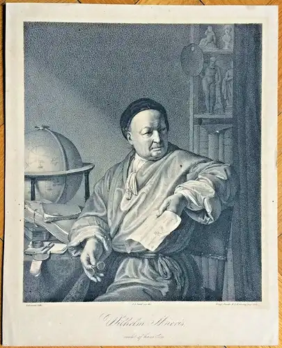 Lithographie Portrait Wilhelm Mieris, eigentlich Willem van Mieris von J. L Lund