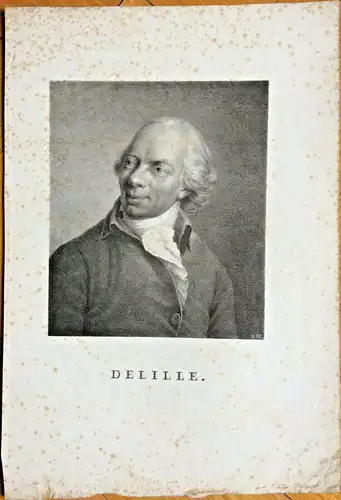 Lithographie Portrait Jacques Delille, nicht signiert