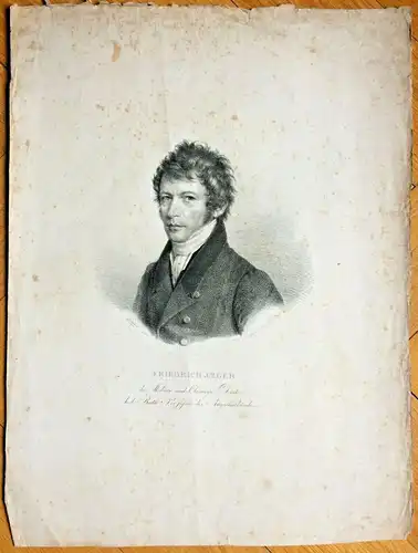 Lithographie Portrait des Augenarztes Friedrich Jäger von Friedrich Lieder, 1827