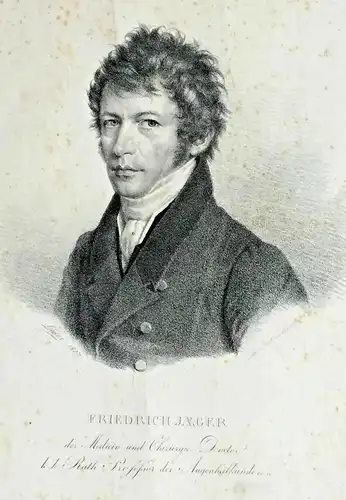 Lithographie Portrait des Augenarztes Friedrich Jäger von Friedrich Lieder, 1827