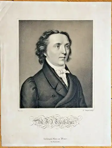 Lithographie Portrait Anton Friedrich Justus Thibaut von Nepomuk Strixner 1821