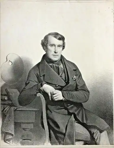 Lithographie Portrait Andreas Schelfhout von Charles Baugniet