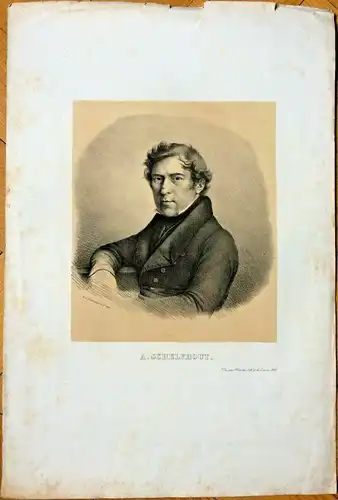 Lithographie Portrait Andreas Schelfhout von Eugène Joseph Verboeckhoven 1828