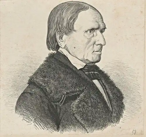 Radierung Porträt von Peter Cornelius (1824-1874)