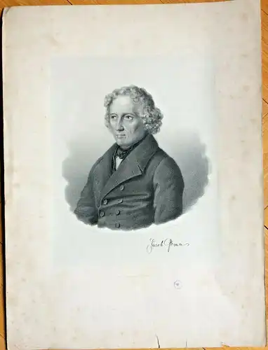 Kupferstich Portrait Jacob Grimm von Wilhelm Werner nach Karl Burggraf