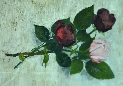 Gemälde,Öl auf Pappe,Blumenstrauss sign Scheuring,gerahmt
