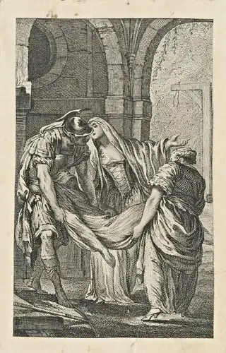 Kupferstich von Charles Eisen (1720–1778) nach  „Die Matrone von Ephesus