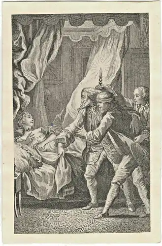 Kupferstich v. Charles Eisen, Illustration für „Tales and Novels“ de La Fontaine