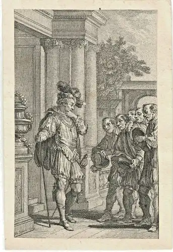 Kupferstich von Charles Eisen nach Charles de Lafosse, Jean de La Fontaine