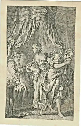 Kupferstich v. Charles Eisen, Illustration für „Tales and Novels“ de La Fontaine