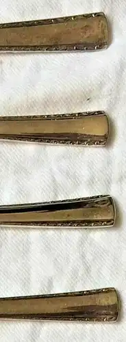 Elf Teile versilbertes Besteck, 90er Auflage, ohne Marke, modernes Design