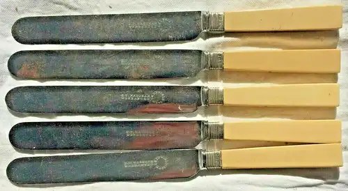 Fünf englische Messer „SHEFFIELD MADE“, 19. Jahrhundert