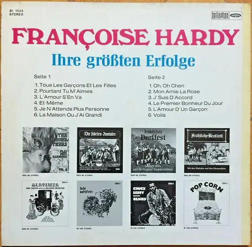 Vinyl-LP Francoise Hardy: „Ihre größten Erfolge“, sehr guter Zustand