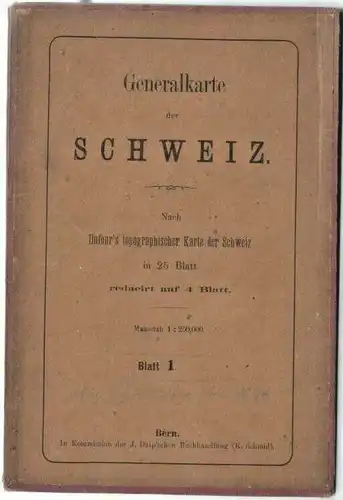 Generalkarte der SCHWEIZ nach Dufour's topographischer Karte Blatt 1,1869