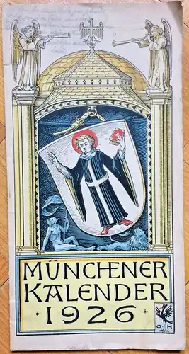 MÜNCHENER KALENDER 1926 mit farbigen Holzschnitt-Illustrationen von Otto Hupp