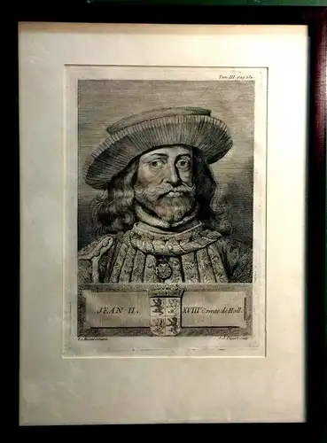 Kupferstich „JEAN II, XVIIIe Comte de Holl.“ von von Jean Jacques Flipart