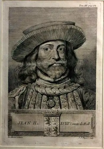 Kupferstich „JEAN II, XVIIIe Comte de Holl.“ von von Jean Jacques Flipart