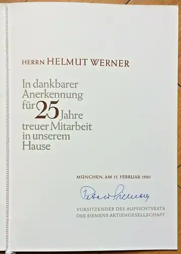 Riesiges Photoalbum Jubiläumsgeschenk für 25 Jahre der Fa. Siemens