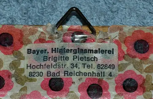 Naive Malerei ,Jäger,Monogr. B.P. (Brigitte Pietsch), Hinterglasmalerei, gerahmt