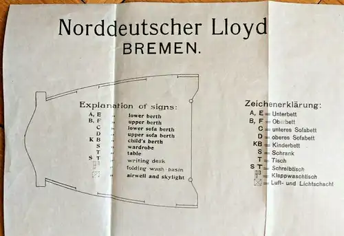 Plan des Doppelschrauben-Postdampfers „Derfflinger“ des Norddeutschen Lloyd