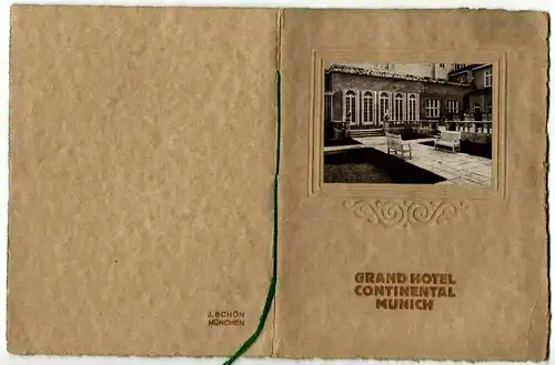 GRAND HOTEL CONTINENTAL MUNICH – kleine Broschüre ca. 1915
