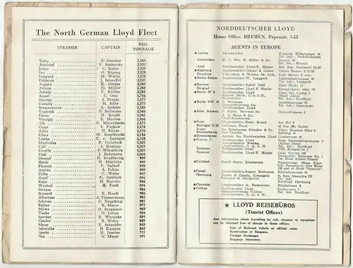 S.S. Columbus – Passagierliste einer Überfahrt v. New York nach Bremen 1.11.1928