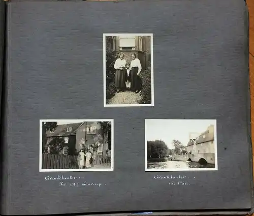 Photoalbum mit 96 Photos und Ansichtskarten Cambridge 1926