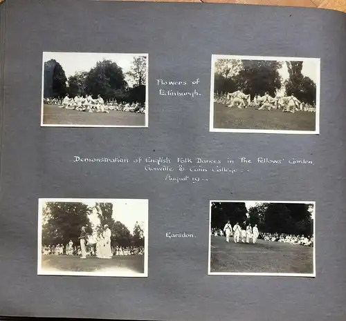 Photoalbum mit 96 Photos und Ansichtskarten Cambridge 1926